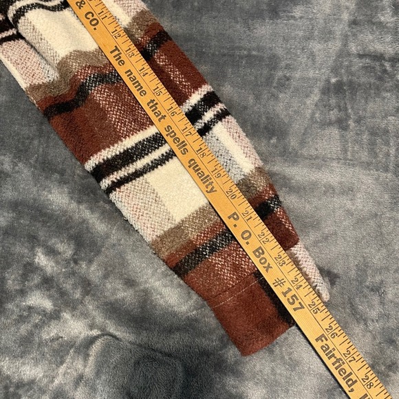 ALLSAINTS Mens Plaid Wool Blend Button Down Shirt Jacket Small Brown Beige‎ - Picture 9 of 9